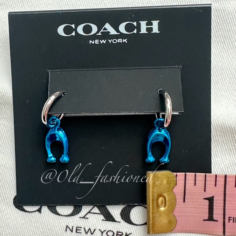 COACH Hanging C Huggie Earrings - Picture 7 of 7